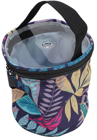 Mini borsa per riporre il filato, borsa portatile per lavorare a maglia all'uncinetto per matassa, organizer in rete, borsa per uncinetto per progetti artigianali di cucito