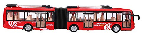 NOENNULL Barnleksaksbuss, Minibussmodell, Leksaksbussar, Pull Back Barnleksaksfordon, 1:48, CS0133, Elektronisk Stadsbuss, Lätt Bil, Pedagogiska Leksaker för Barn, (Röd)