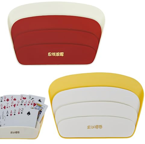 KRFWGUU 2 Piezas Soporte Para Naipes, Sujeta Cartas Soporte, Porta Naipes, Porta Naipes Para Niños, Soporte Para Juego De Cartas, Soporte Cartas Juego De Mesa, Soporte Triangular Para Tarjetas