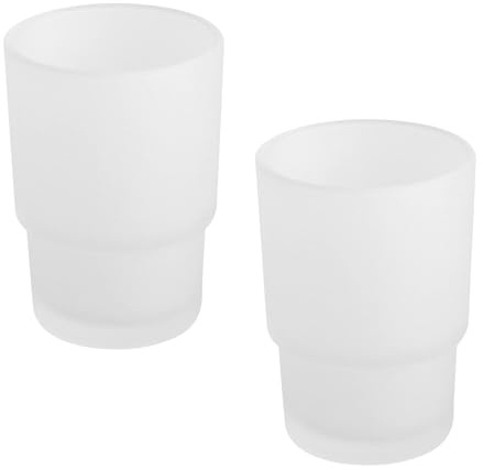SLIAXINT 2 bicchieri per spazzolini da denti in vetro, porta spazzolini da denti, tazza Mouthwash Cup, tazza Toothbrush Cup, porta spazzolini da denti, porta spazzolini da denti, porta accessori da