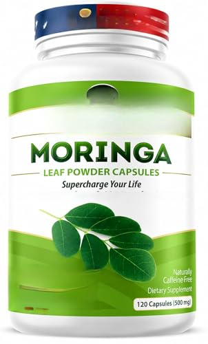 Moringa-capsules, geformuleerd voor energie, metabolisme en immuunondersteuning, compact en gemakkelijk op te bergen, 120 capsules