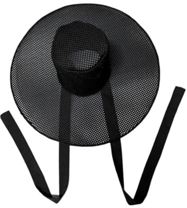 Milageto Sombrero Tradicional Sombrero Tradicional Accesorio Malla Negra Lazo Disfraz Material Sintético Resistente Adecuado para Adultos Niños
