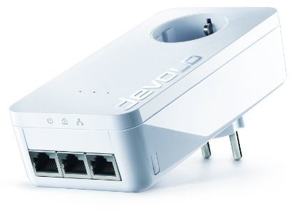 Devolo dLAN 650 triple+ Powerline PowerLAN-Adapter (600 Mbit/s, 3x GB LAN Port, Steckdose, Datenfilter, Netzwerk, Powerline) weiß