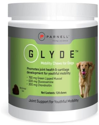 Dog Joint Supplement for Mobility & Hip Support – Glyde Mobility Chews with Glucosamine, Chondroitin & Green Lipped Mussel – Improves Flexibility & Healthy Joints – 120 Soft Chews