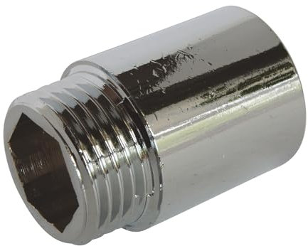 SOMATHERM FOR YOU, Rallonge chromée 25mm M20/27 F20/27 - Raccord en laiton pour installation sanitaire - Ajustement esthétique pour eau chaude et froide - Longueur fixe 25mm