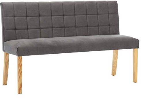 Tidyard Sittbänk soffa sittmöbler loungebank stoppningsbänk soffank tygöverdrag hallbänk köksbänk 140 cm grått tyg