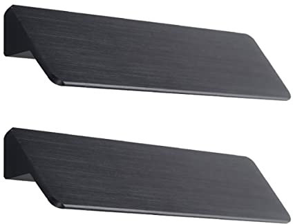 Qrity 2 Maniglie per Armadietti, Cassetti, Maniglia per Cassetti per Mobili, Lega di Alluminio, Distanza Tra i Fori 64mm, Viti Incluse, Nero