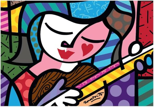 Bluebird Puzzle - Mädchen mit Gitarre, 1000 Teile Pop-Art Puzzle von Romero Britto - Für Erwachsene
