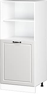 Vicco Herdumbauschrank R-Line, Herdschrank, Weiß Landhaus/Weiß, 60 cm