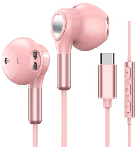Ecouteur USB C pour Samsung Galaxy S23 S24 S22 Ultra S21 S20 A54 A55, Écouteurs USB Type C Intra Auriculaires avec Micro et contrôle du Volume pour iPhone 16 15 Plus Pro MAX, Pixel 8 7 Pro 6, iPad Pro