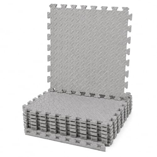 Soft Foam Exercise Floor Mats, Interlocking Puzzle EVA mat tiles For Gym, Garage, Home, Office, Workouts, Yoga, Weights and workout Studio - 60 x 60cm (4 Mats)