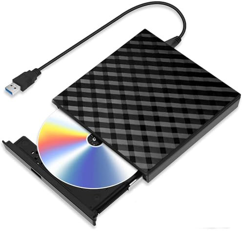 XIAOXIN External CD DVD Drive with USB 3.0 DVD for Laptop PC Computer Portable External DVD Drive CD-ROM Burner External with Low Noise for Windows 11/10/7/8/XP