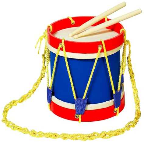 CoudarTitie Tambour de Marche pour Enfants avec 2, Jouet Musical pour Bébé, Sangle Réglable, 22 Cm