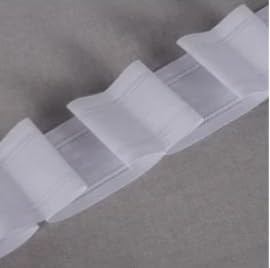 6 mètres Ruban pour rideaux plissé fronceur automatique, fronce normale, nid d'abeille, planches, œillets, anneaux + 25 crochets (F-plans-Blanc)