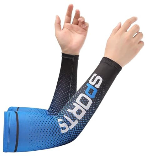 COYUN Manicotti Compressione Braccia per Ciclismo, Uomo Compressione Sportiva Manicotti per Il Braccio umidità Traspirante Protezione UV Raffreddamento o Scaldino Copriscarpe Antiscivolo