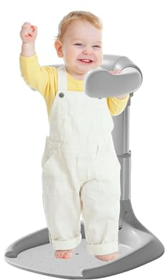 Aide au bain debout pour bébé - Cadre de bain debout réglable en hauteur - Avec accoudoirs - Protection contre le pincement - Pour la douche et le bain