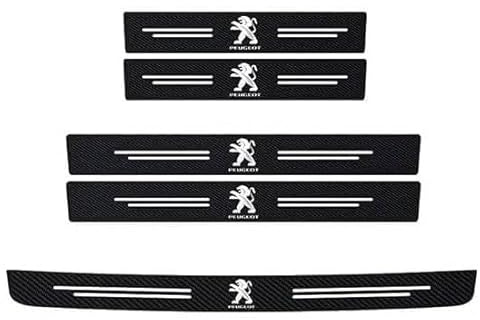 MINGFU 5 Piezas Protectores De Umbral De Puerta De Coche para Peugeot Partner II Tepee 2012-2018 2017-2018, Estribos de Coche Pegatinas Accesorios De Coche