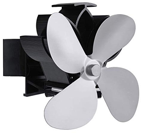 Magnética pared mouted 4 Hoja estufa de calor del ventilador accionado registro de madera quemador silencioso Eco Ventilador Chimenea casa eficiente de distribución de calor for el gas / Pellet / Made