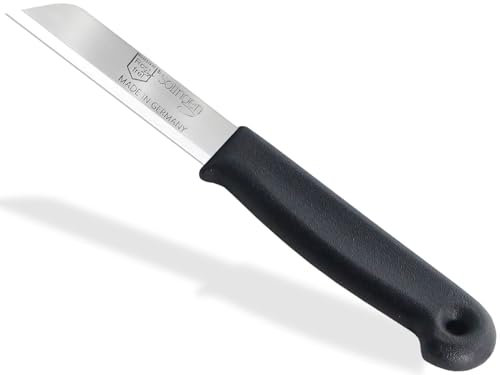 Gemüsemesser Obstmesser Schälmesser aus Solingen Küchenmesser Made in Germany Universal Messer mit Scharfer Klinge aus Rostfreiem Edelstahl Spülmaschinen geeignet (Kurz, Schwarz)