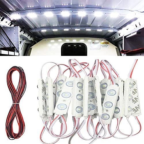 Caxmtu 60 LED Iluminación Luz Interior LED 12v Blanco Brillante Lámpara de Techo para Furgoneta Camión Automóviles Medios de Transporte