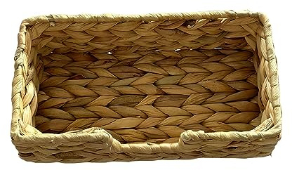 Milageto Cesto Portaoggetti Intrecciato, Cesto Vimini Boho, Vassoio in Rattan, Cestini Intrecciati Rettangolare Impilabili, Scatole Portaoggetti Organizer per Camerette Bagno Ufficio, Rettangolari