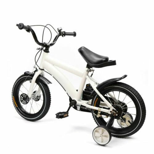 FortyFor 14 Zoll Kinderfahrräder mit Stützräder, Weiß MTB Kinderfahrrad Cruiser mit Schutzblech und Reflektoren, Kinder Fahrräd Jungenfahrräd Kinderräd für Mädchen und Jungen