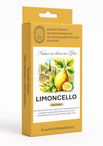 Kräuter-Likör Ansatzmischung zum Selber machen | Set zum Selber machen | KräuterSchnapsGenuss Ansatzmischungen zur Herstellung von Spirituosen für jeden Geschmack (Limoncello)