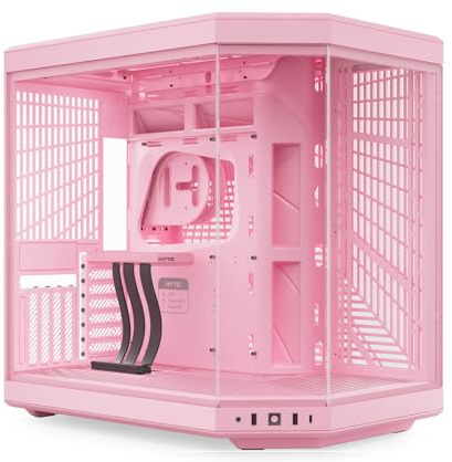 HYTE Y70 Dual Chamber ATX Mid Tower modernt estetiskt fodral jordgubbsmjölk (E-ATX/ATX/M-ATX/M-ITX)