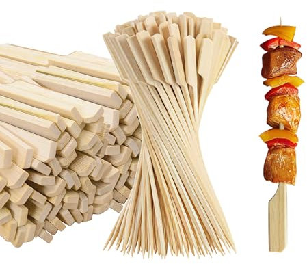 500 marcadores de carne de bambú surtidos de 5.9 pulgadas, pinchos de madera de bambú, varillas de temperatura de carne, para barbacoa, cocina, aperitivos