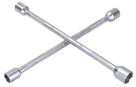 Radschlüssel fürs Auto, Radschlüssel - Autoreifen-Reparaturschlüssel,Allgemeiner robuster Radmutternschlüssel, rutschfester 4-Wege-Reifenradmutternschlüssel mit hoher Festigkeit und verlängerter Länge