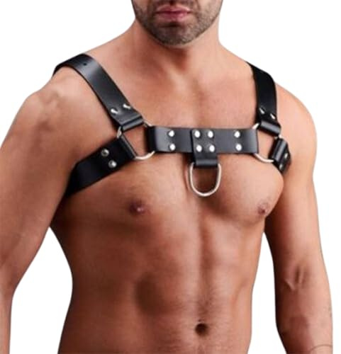 Men’s Adjustable Leather Chest Harness Punk Gothic Body Harness