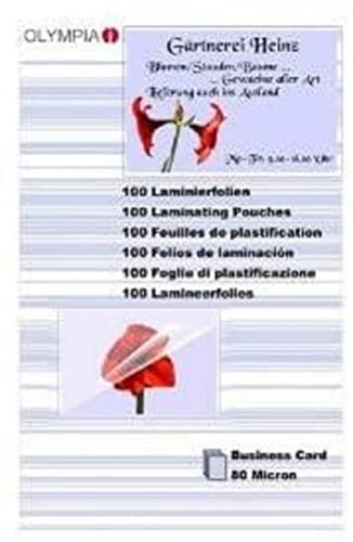 Olympia 9169 lamineringsfolie, 80 mikron, 100 x visitkort