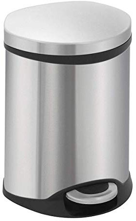 EKO Shell Bin Tritt-Mülleimer, 6 Liter, Edelstahl matt