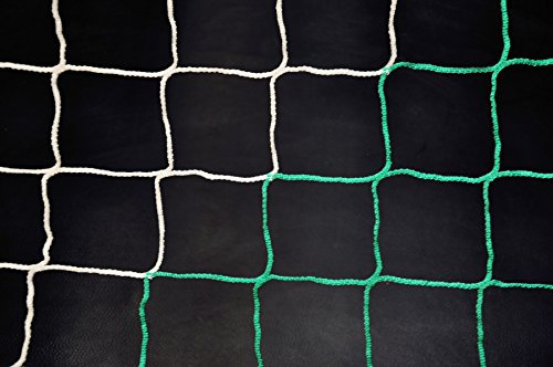 Netsportique Fußballtornetz - Tornetz - Weiß/Grün - 7,5 x 2,5 x 2 x 2 m - PP 4mm - Kastenform