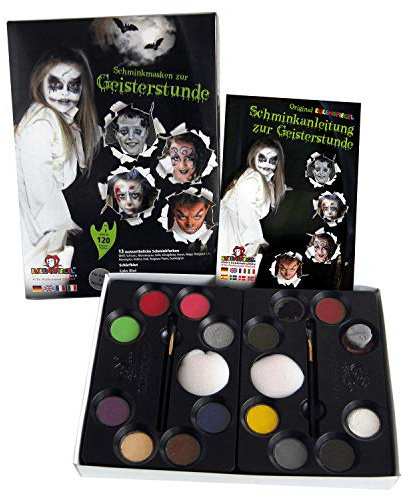 Eulenspiegel 212066 - Schmink-Palette zur Geisterstunde, für ca. 120 Masken, vegan, Schminkfarben