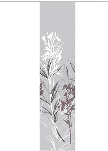 Vision S 84453-0307 | Schiebegardine SEMORA | halb-transparenter Stoff in Bambus-Optik | 260x60 cm | Farbe: Grau