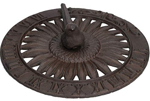 AB Tools Cadran Solaire Fonte d'oiseaux d'Ornement Jardin Statue Fonction Horloge