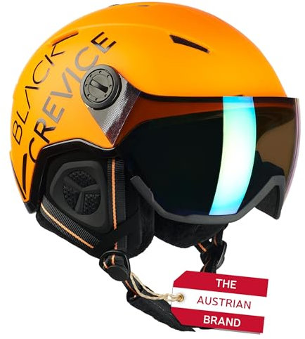 Black Crevice Skihelm Vail mit Visier, neon orange, L (58-61 cm)…