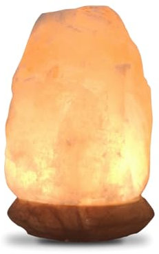 USB -Steinsalz -USB -Lampe - 100% authentisches natürliches Himalaya aus Salt Range Pakistan -Salzkristall - Handgeschnitzt - Holzbasis - USB -Stromkabel - ca. 500 g - Zen'light