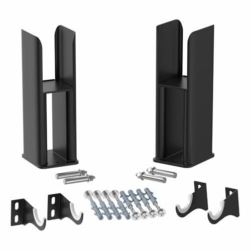 DuraTherm® Floor Mounting Radiator Leg Kit Feet Freestanding Supports for Double Flat Panel Radiators, Matt Black