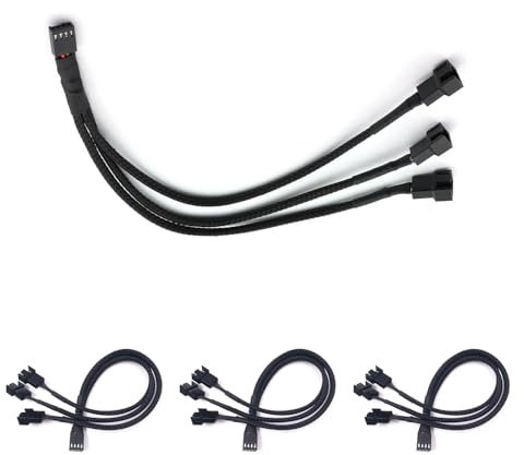 4er-Pack 3-Wege 4-Pin PWM-Lüfter Splitterkabel - 30cm Für den Anschluss von drei PWM-Lüftern von Ihrem PC-Gehäuse oder CPU-Kühler