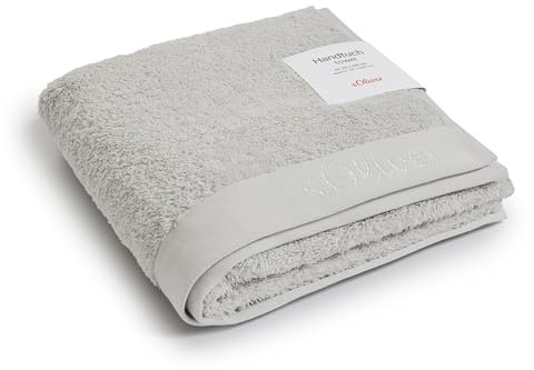s.Oliver Handtuch 50x100 cm - 100% Baumwolle, 600 g/m², weich & saugstark, Handtücher hellgrau