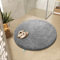 KARAT Badematte Sky, Badteppich in Rund, Dichtes, Flauschiges Wohlgefühl für Ihr Zuhause, Badvorleger rutschfest waschbar, schadstoffgeprüft (Silbergrau, 120 cm (Rund))