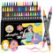 Bonala 50 Colours Dual Tip Acrylic Paint Pens Set Markers with Fine and Brush Tip, Premium Acrylic Pens for Rock Painting, Wood, Plastic, Fabric Painting and DIY Crafts