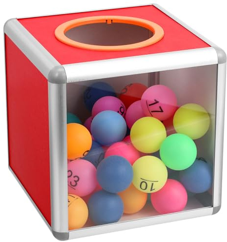 Lottery Box, 30cm Square Raffle Ball Game Box Lottery Ticket Card Storage Container with Aluminum Frame for Lucky Dip Prizes, Multifunctional Donation Ballot Bin for Party Game, Voting & Suggestion