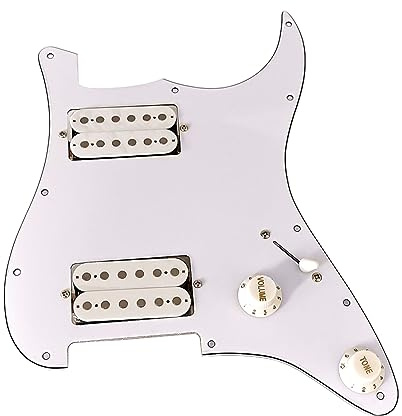 Golpeador de guitarra eléctrica de 3 capas de PVC con pastilla HH cargada, precableado, protector de púa precableado, pastilla de bobina única Ssh Alnico cargado