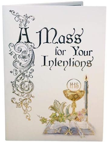 Mass for your Intentions Card and Gold Foil Detail With Sympathy and Colourful I Trust In You on the Inside Cover 1365