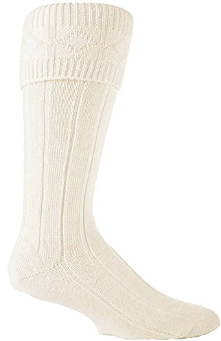 Sock Snob - Chaussettes écossaises de kilt pour homme couleur crème, 39-45