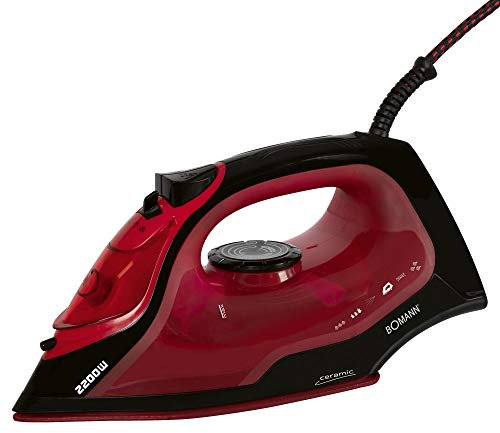Bomann® Dampfbügeleisen mit Keramiksohle | 2200W | Bügeleisen mit Dampf | 250ml Tank | schnelle Aufheizzeit | Steam Iron mit Tropfstopp und Anti-Kalk | Bügeleisen Dampf | DB 6035 CB