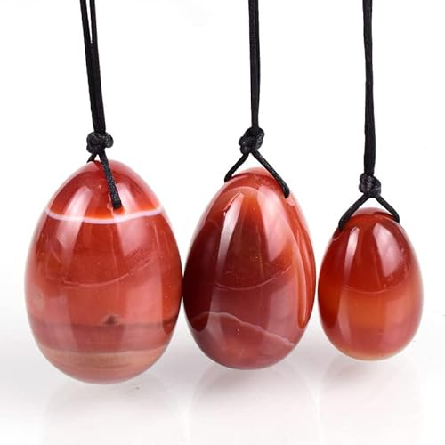 3-Pack Natural Carnelian Egg Set Kegel Exercise Ben Doll Ball Jade Egg Kegel Eggs,3 Eggs